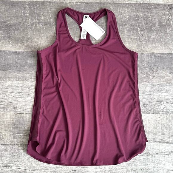 Fabletics Karlie Tunic Racerback Tank Top NEW Womens XL Mesh Side Detail Purple - Picture 1 of 5
